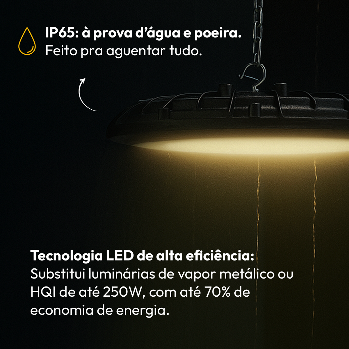 Luminária Led Industrial 200W 4000k Branco Neutro IP66 Alut