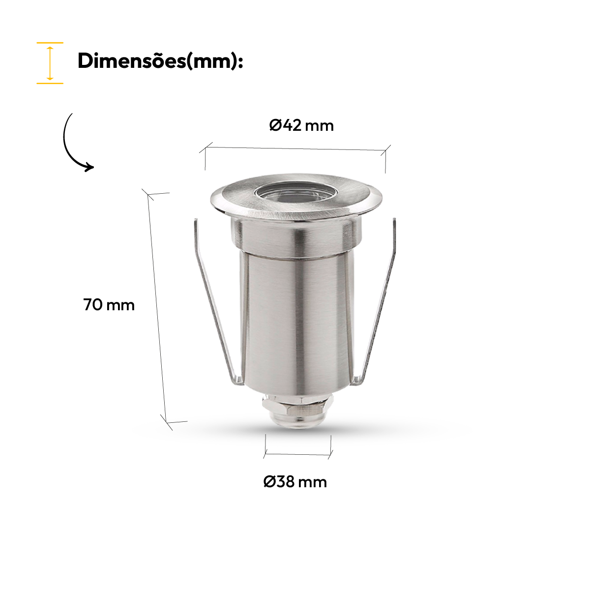 Balizador led Embutido Solo Essence 2w 3000k Branco Quente IP67 Escovado Alut