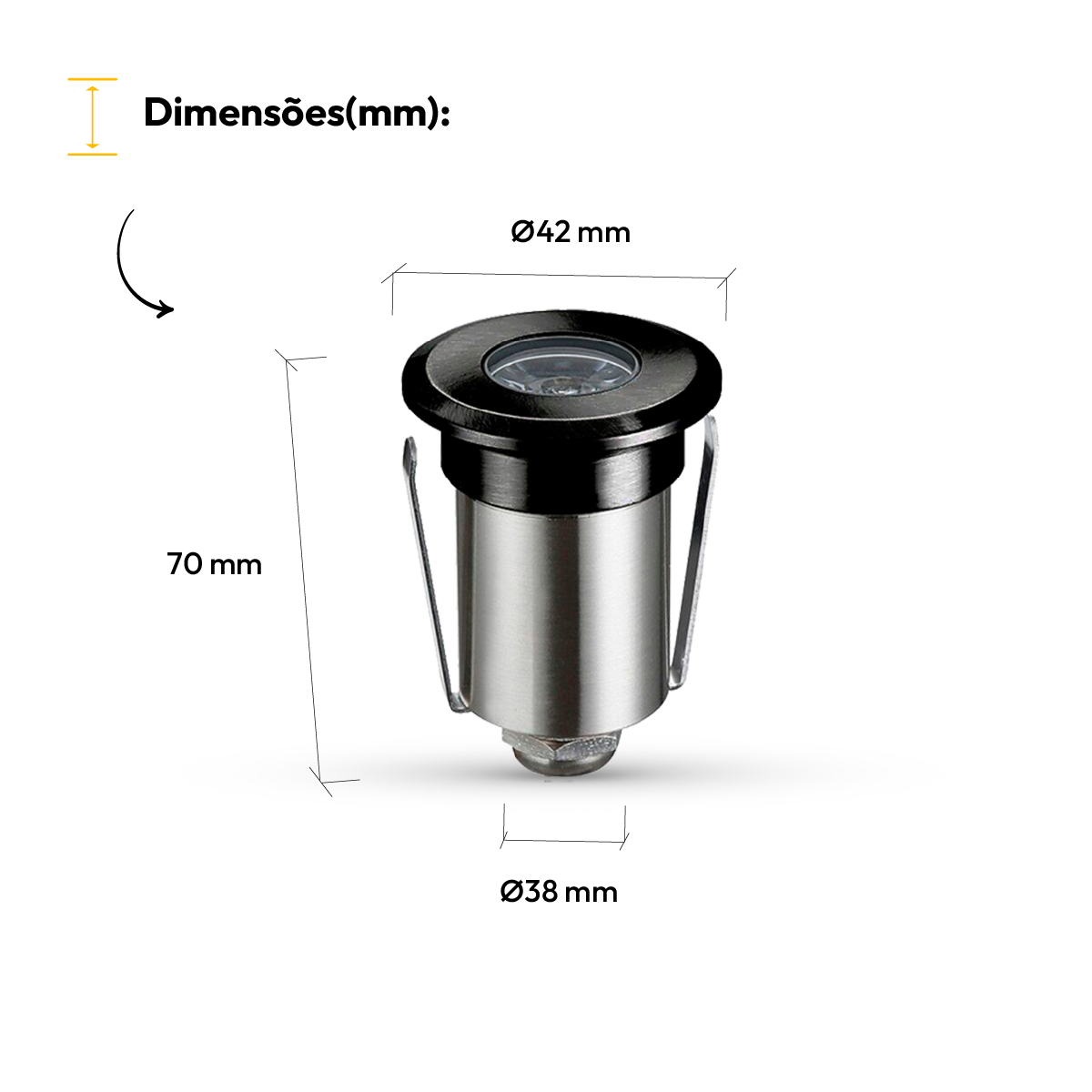 Balizador led Embutido Solo Essence 2w 3000k Branco Quente IP67 Preto Alut