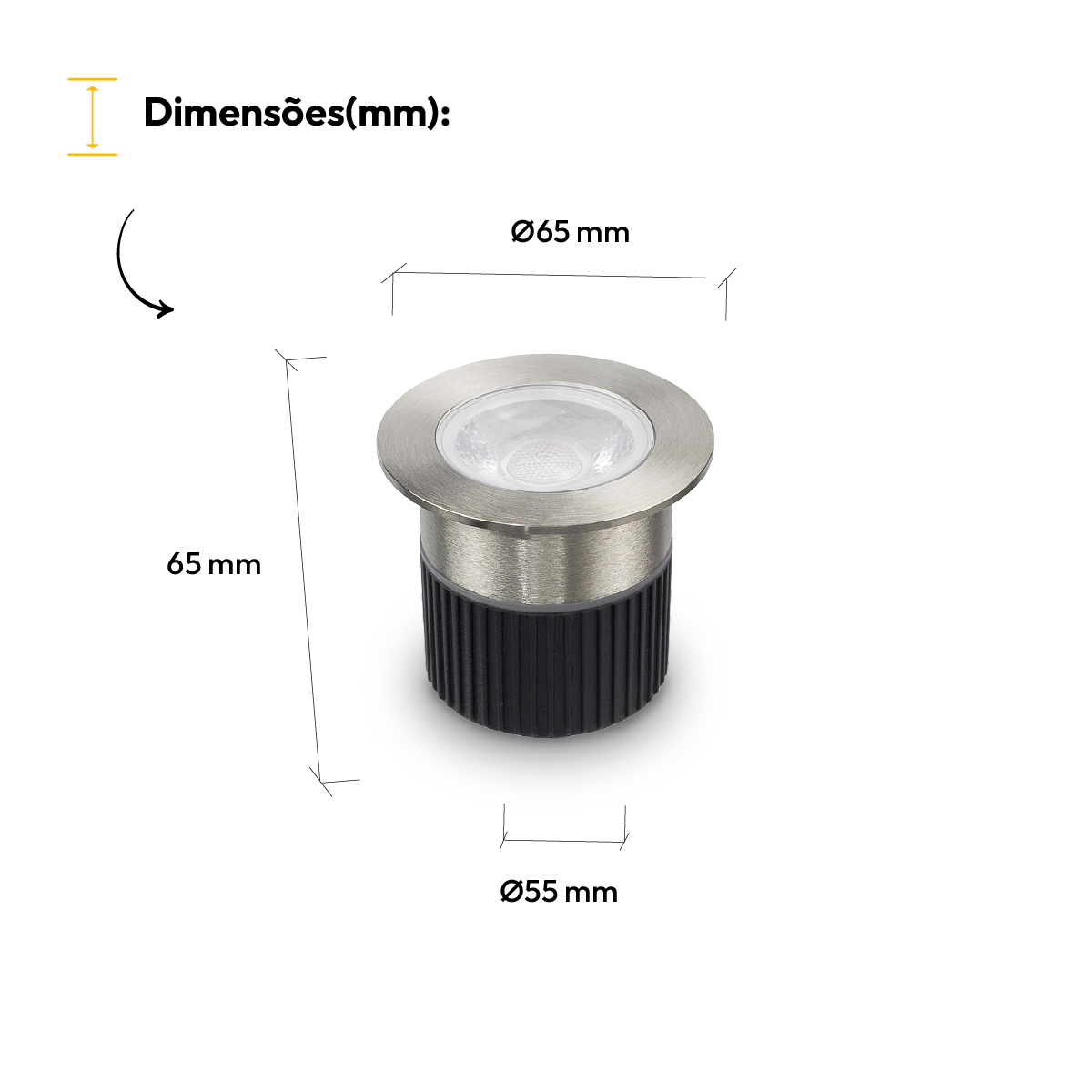 Balizador led Embutido Solo Essence 5w 3000k Branco Quente IP67 Escovado Alut