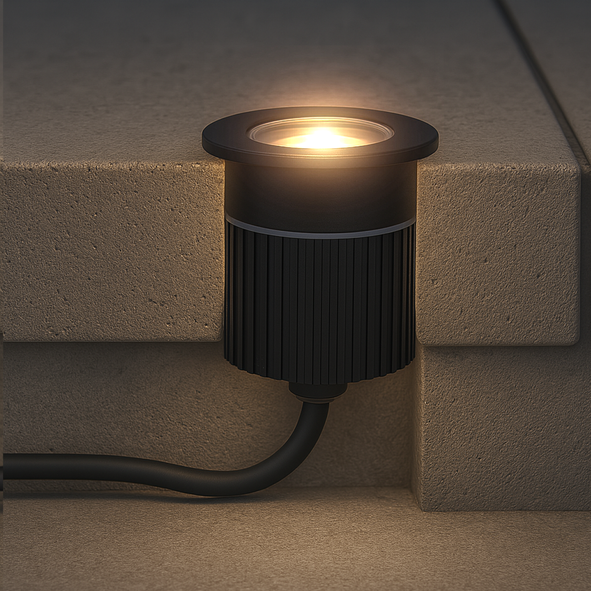 Balizador led Embutido Solo Essence 5w 3000k Branco Quente IP67 Preto Alut