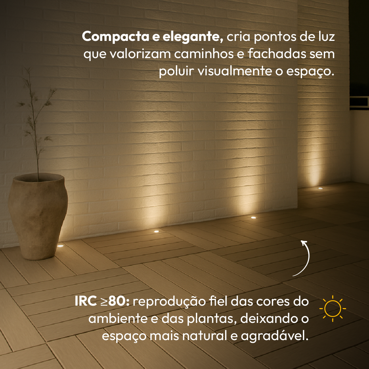 Balizador led Embutido Solo Essence 5w 3000k Branco Quente IP67 Preto Alut