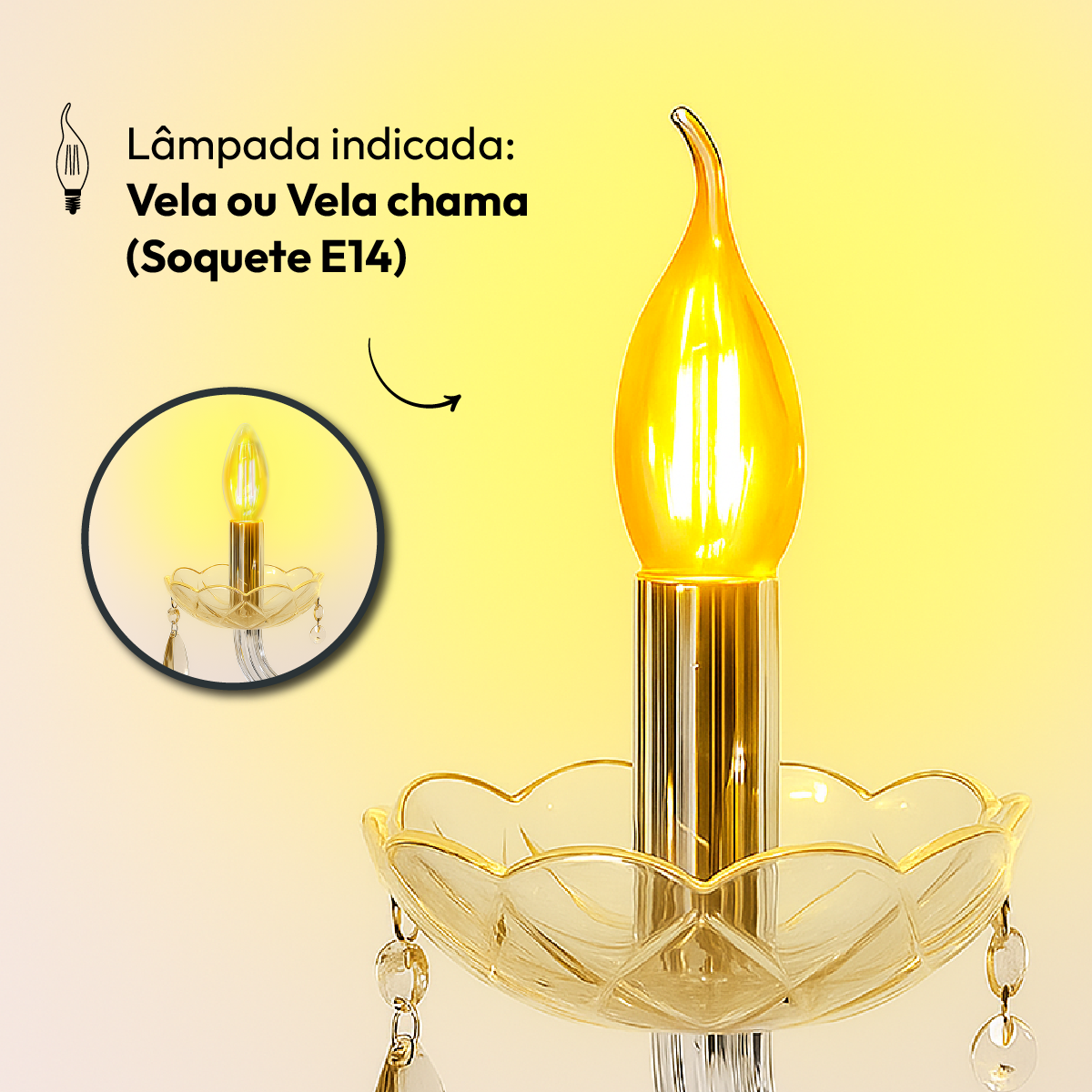 Lustre Maria Thereza 3 Lâmpadas E14 Transparente Alut