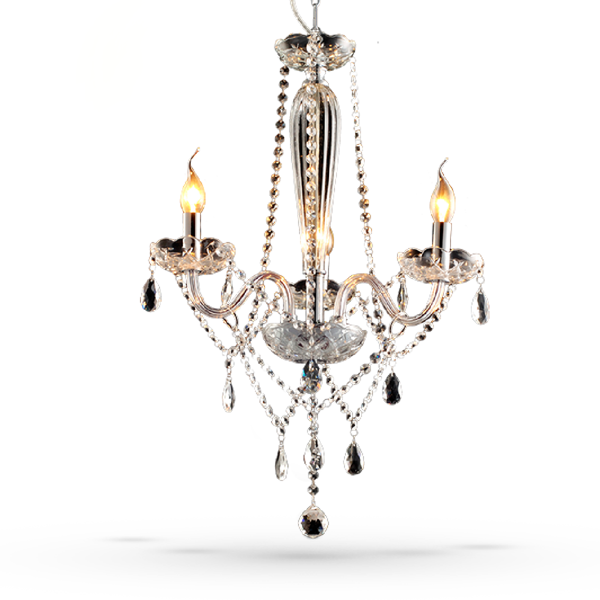 Lustre Maria Thereza 3 Lâmpadas E14 Transparente Alut
