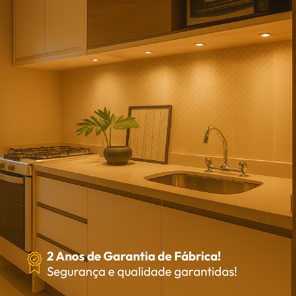 Mini Spot Led Móveis Sob 1,5w 2700k Quadrado Branco Alut