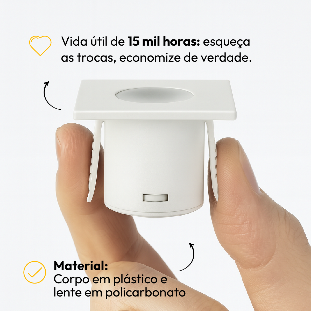 Mini Spot Led Móveis Sob 1,5w 2700k Quadrado Branco Alut