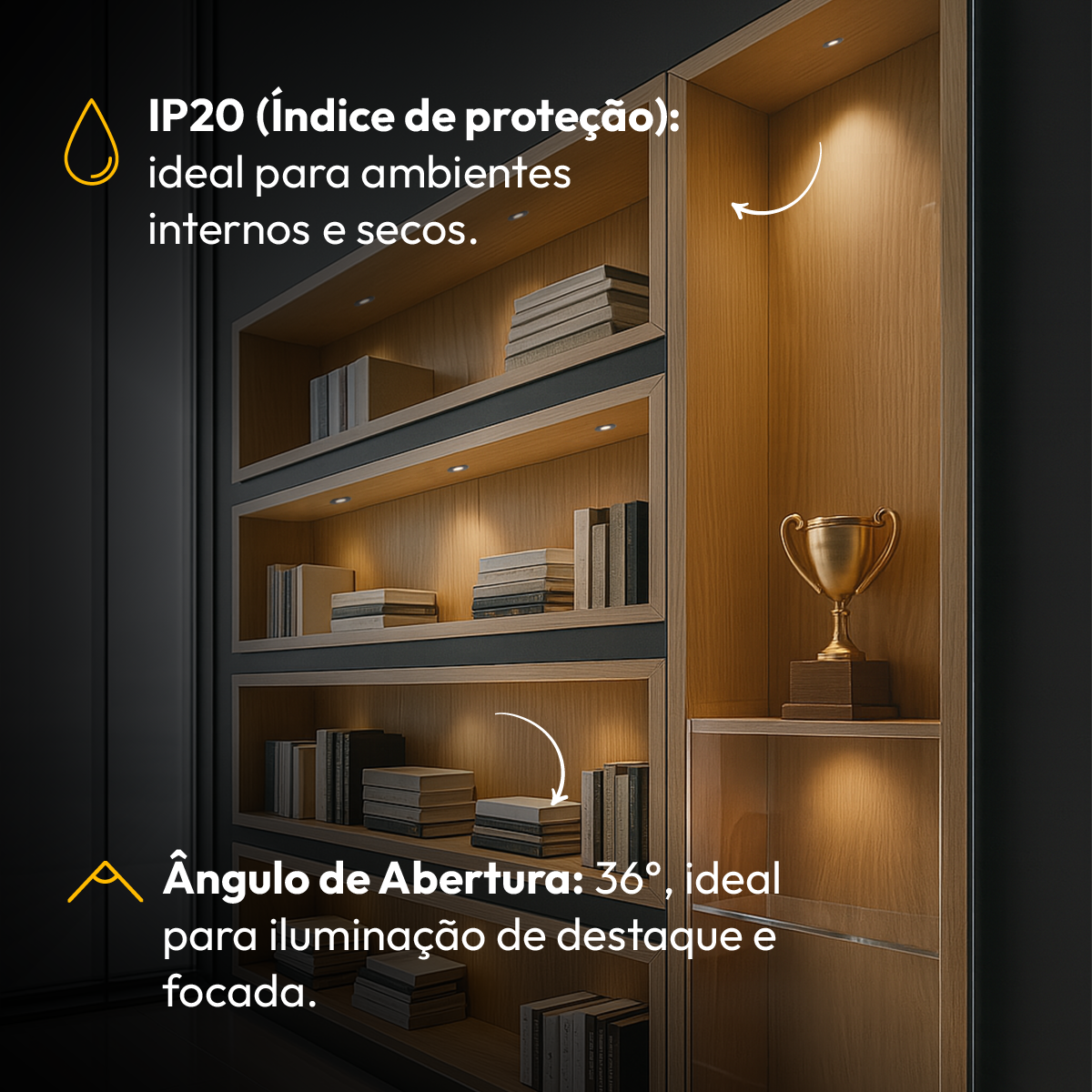 Mini Spot Led Móveis Sob 1,5w 2700k Redondo Preto Alut