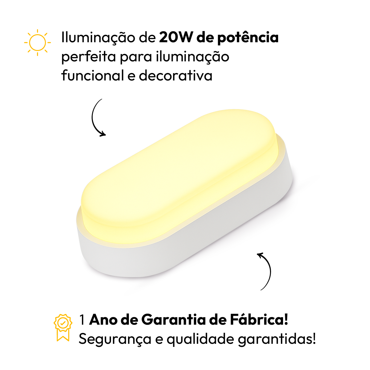 Arandela Led Tartaruga 20w 3000K Branco Quente IP65 Bivolt Branco Alut