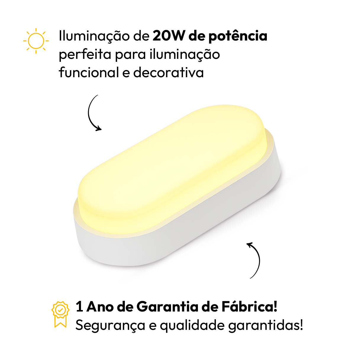 Kit 10 Arandela Led Tartaruga 20W 3000K Branco Quente Bivolt IP65 Branco Alut