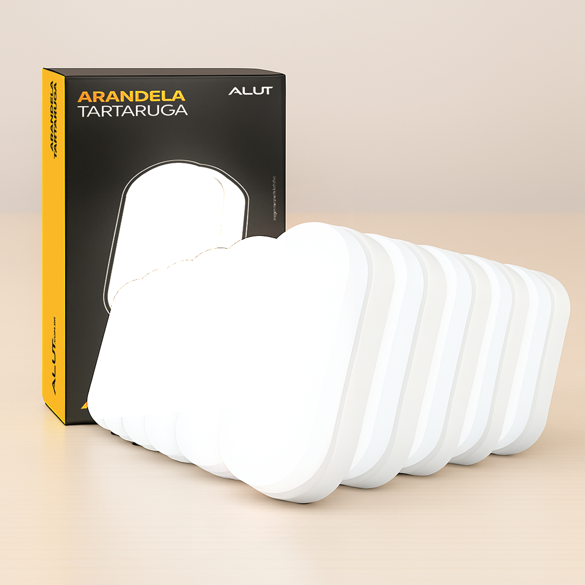Kit 10 Arandela Led Tartaruga 20W 3000K Branco Quente Bivolt IP65 Branco Alut
