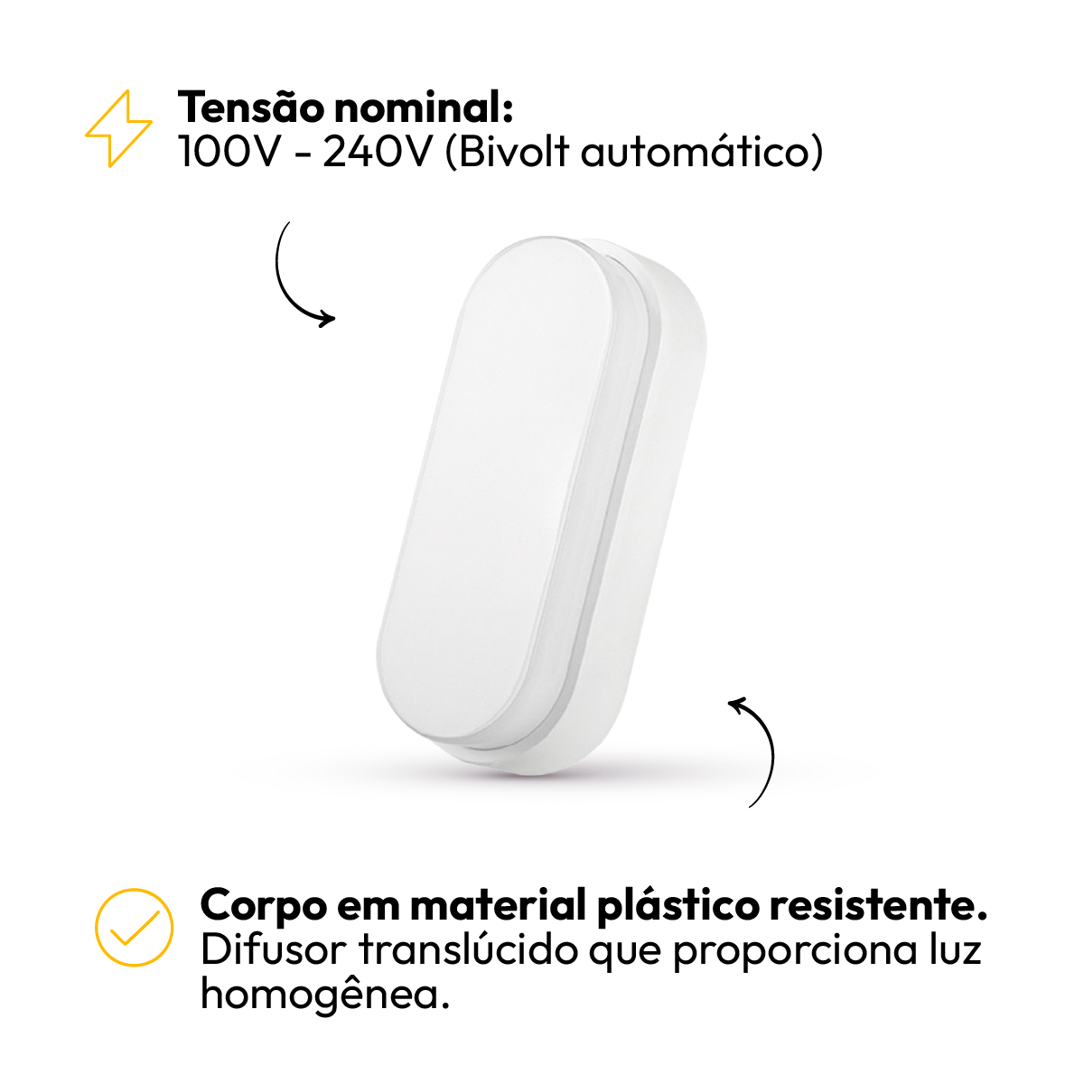Kit 10 Arandela Led Tartaruga 20W 3000K Branco Quente Bivolt IP65 Branco Alut