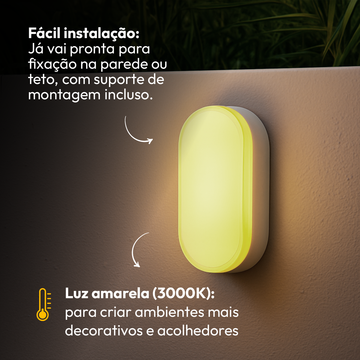 Kit 10 Arandela Led Tartaruga 20W 3000K Branco Quente Bivolt IP65 Branco Alut