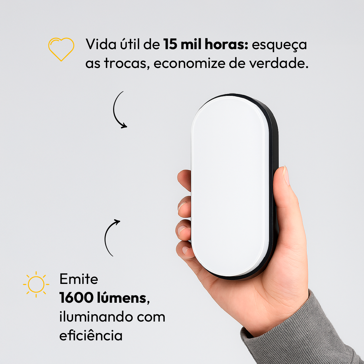 Arandela Led Tartaruga 20w 3000k Branco Quente IP65 Bivolt Preto Alut