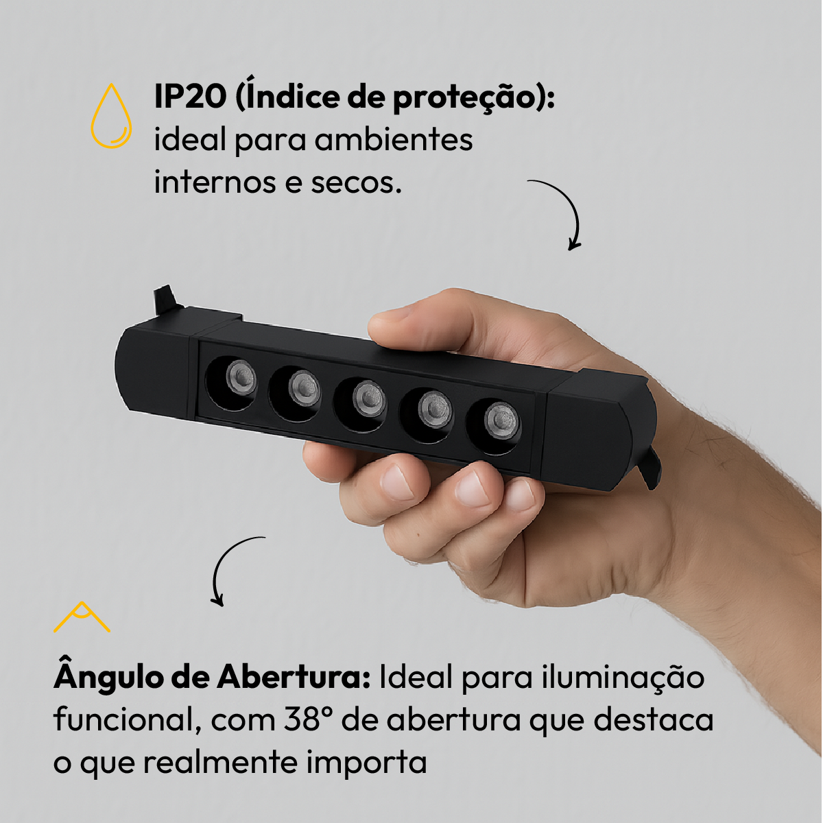 Spot Led Trilho Dots 10w 2700k Redondo Preto Fosco Alut