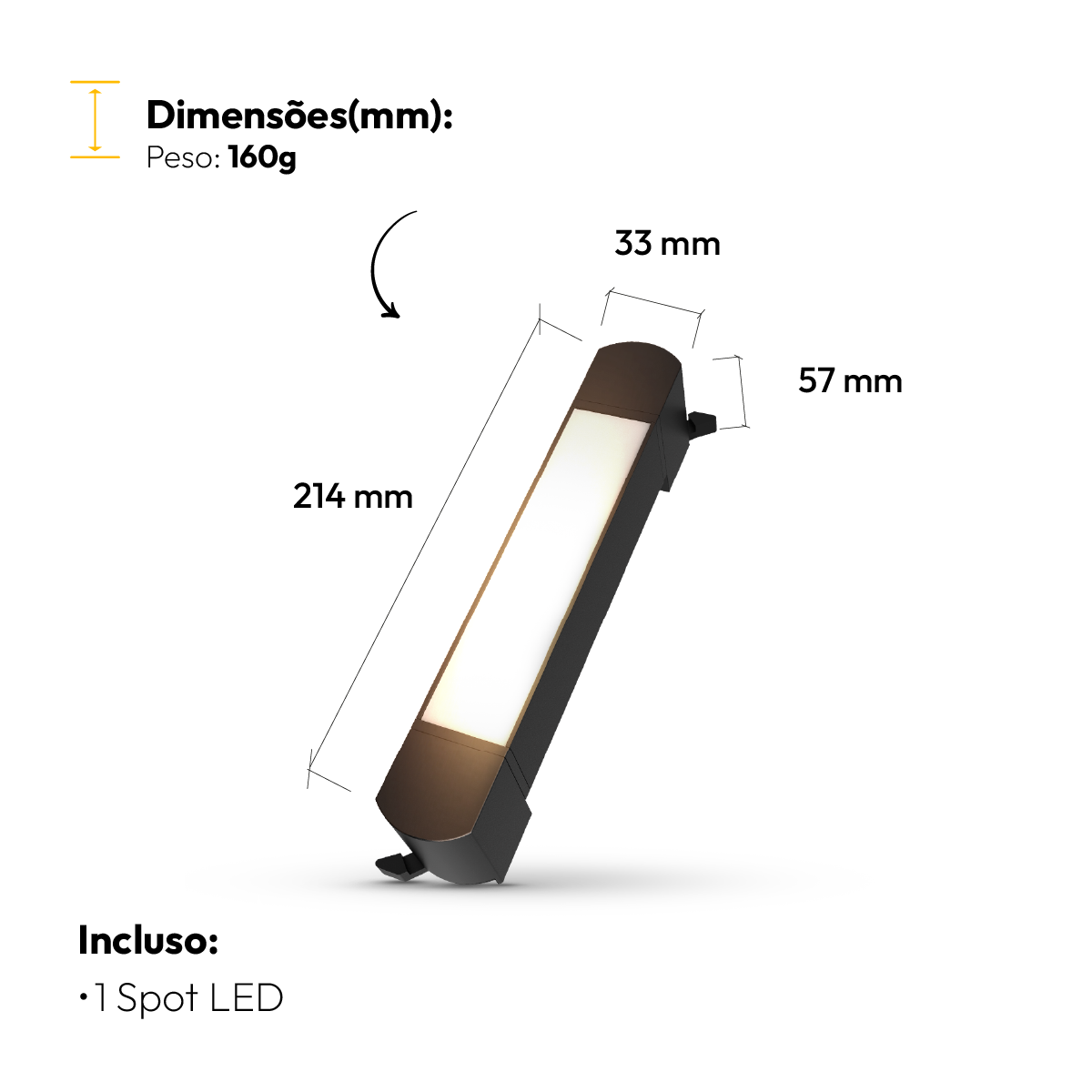 Spot Led Trilho Línea 10w 2700k Redondo Preto Fosco Alut