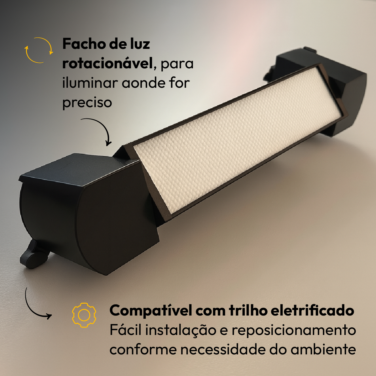 Spot Led Trilho Línea 10w 2700k Redondo Preto Fosco Alut