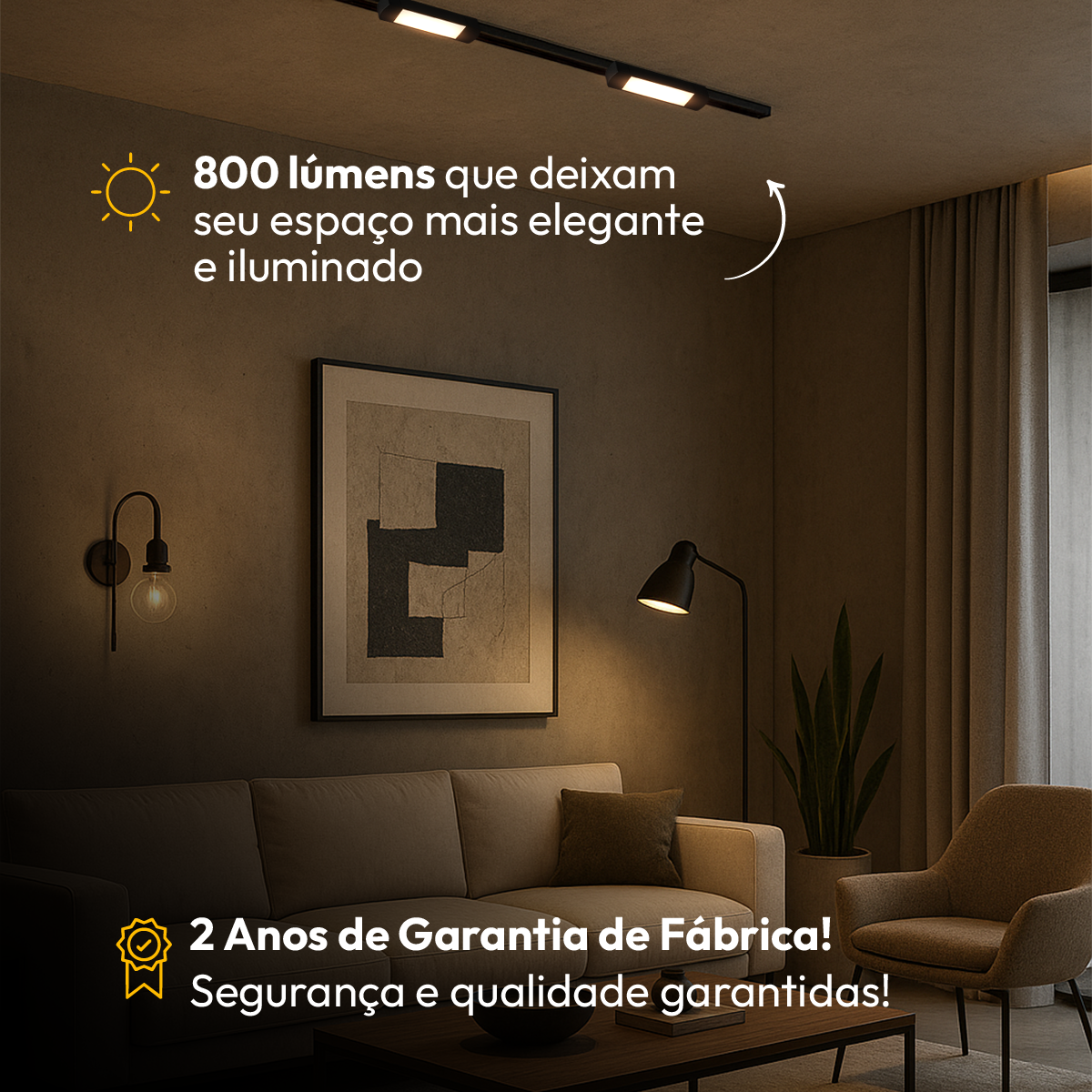 Spot Led Trilho Línea 10w 2700k Redondo Preto Fosco Alut