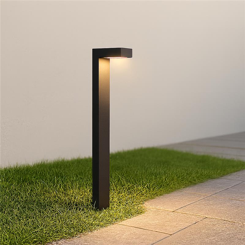 Poste Balizador Led Jardim 10w 3000k Bivolt Ip65 Preto Alut