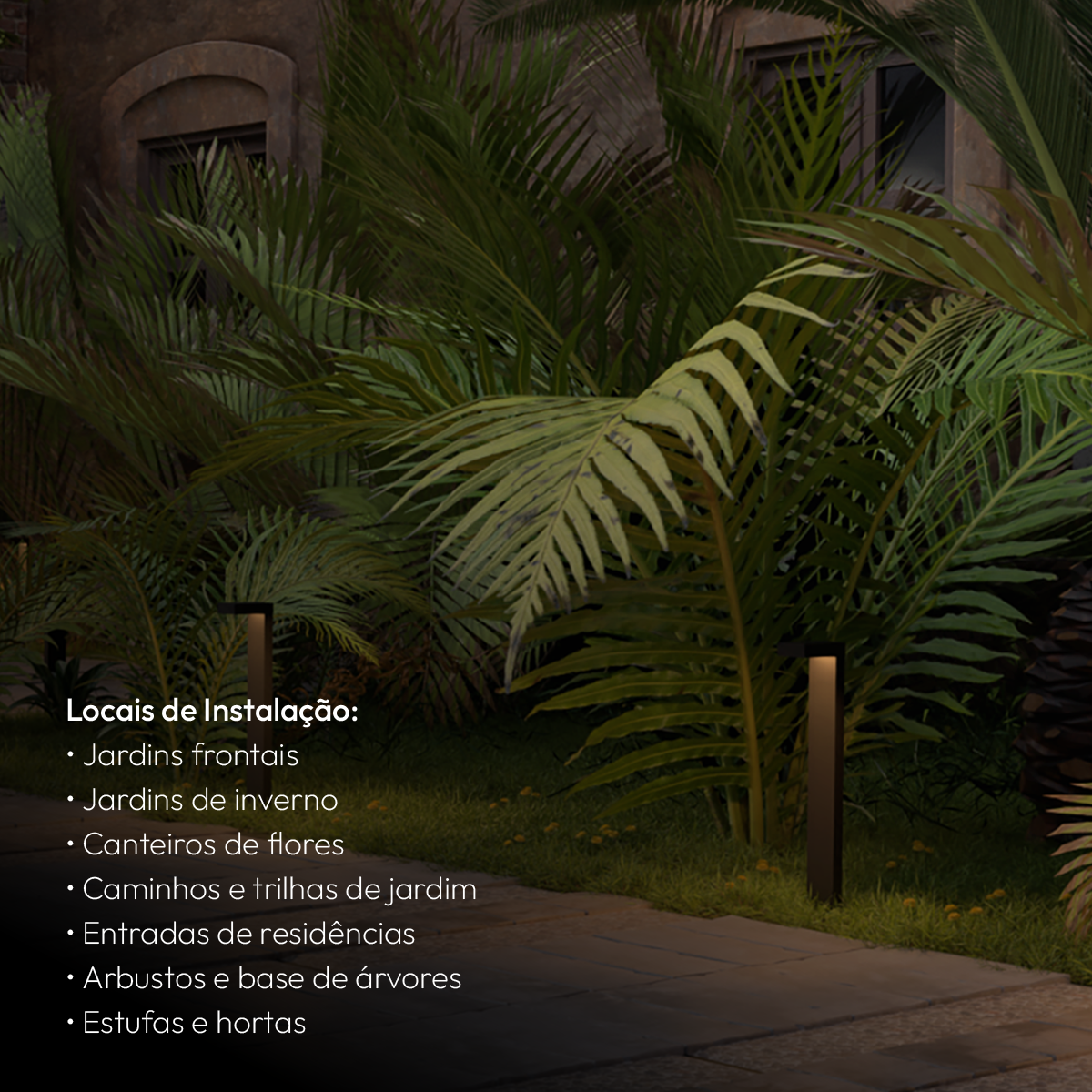 Poste Balizador Led Jardim 10w 3000k Bivolt Ip65 Preto Alut