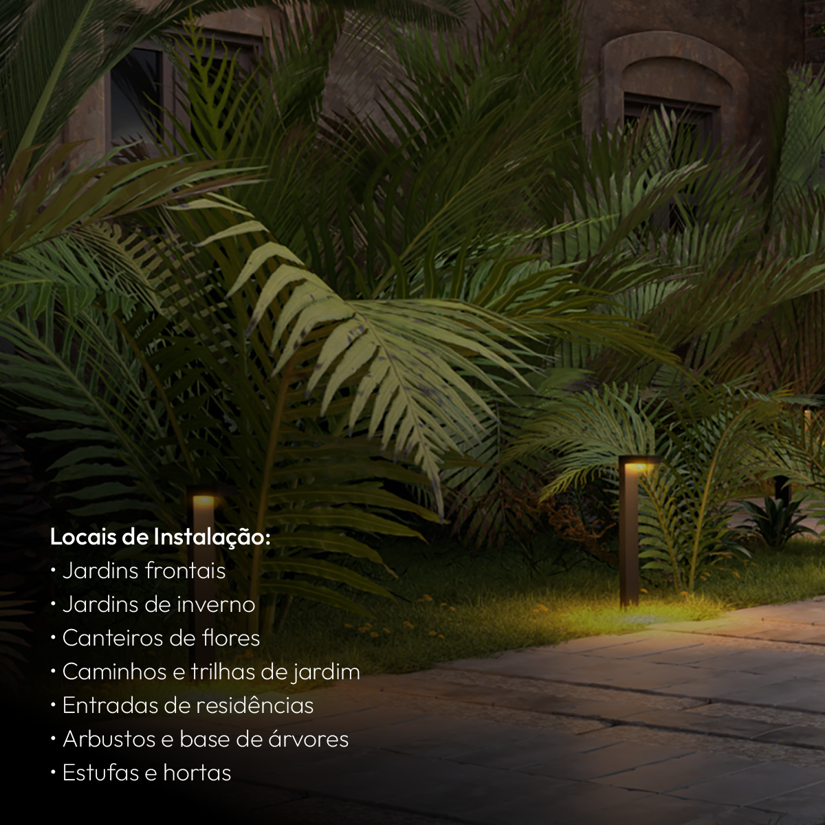 Poste Balizador Led Jardim 10w Ambar Bivolt Ip65 Preto Alut