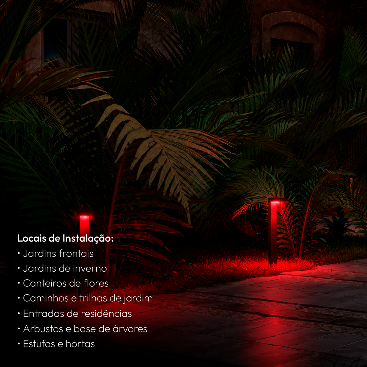 Poste Balizador Led Jardim 10w Ambar Bivolt Ip65 Preto Alut