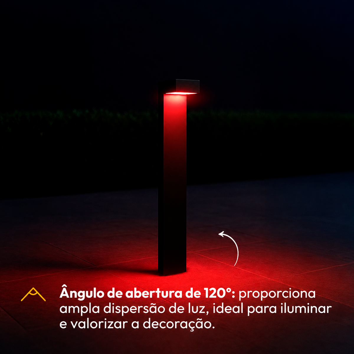 Poste Balizador Led Jardim 10w Ambar Bivolt Ip65 Preto Alut