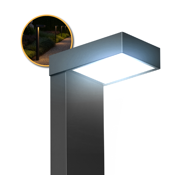 Poste Balizador Led Jardim 10w 6500k Bivolt Ip65 Preto Alut