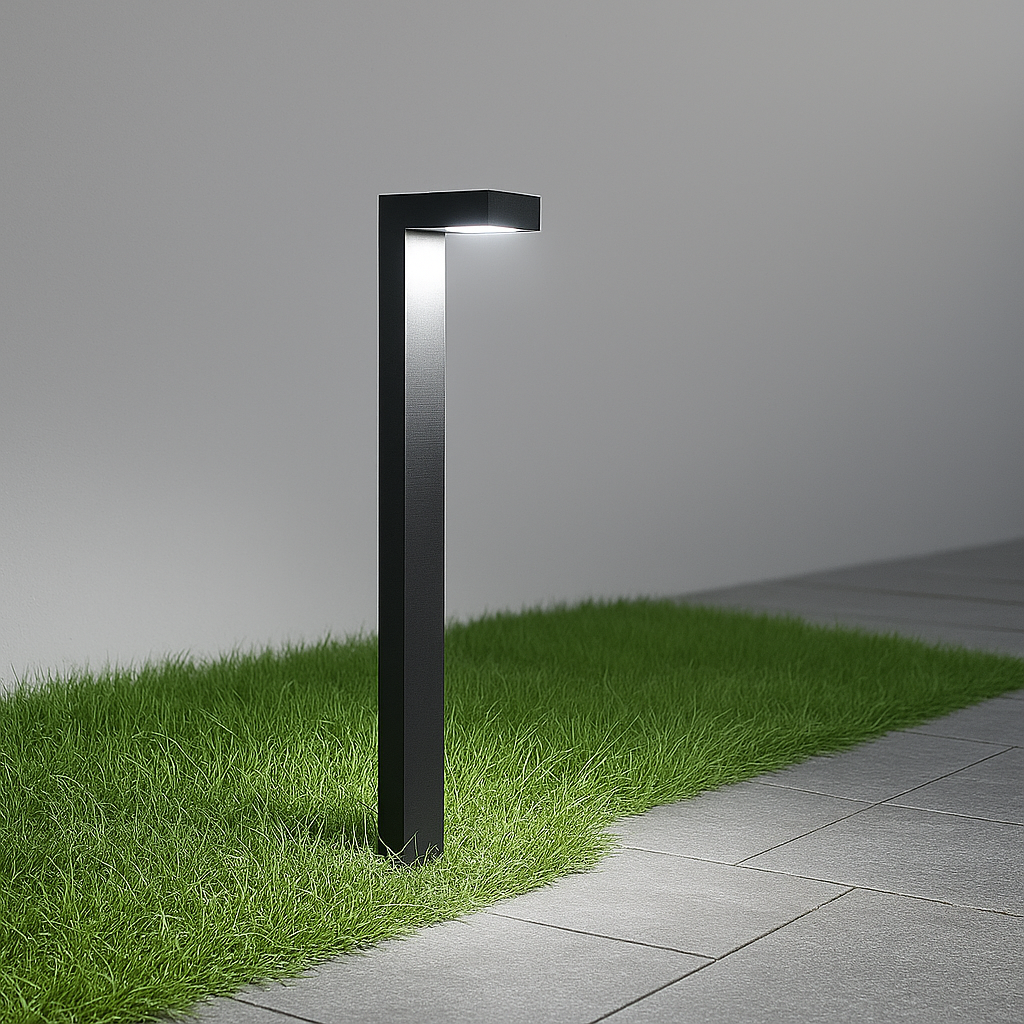 Poste Balizador Led Jardim 10w 6500k Bivolt Ip65 Preto Alut