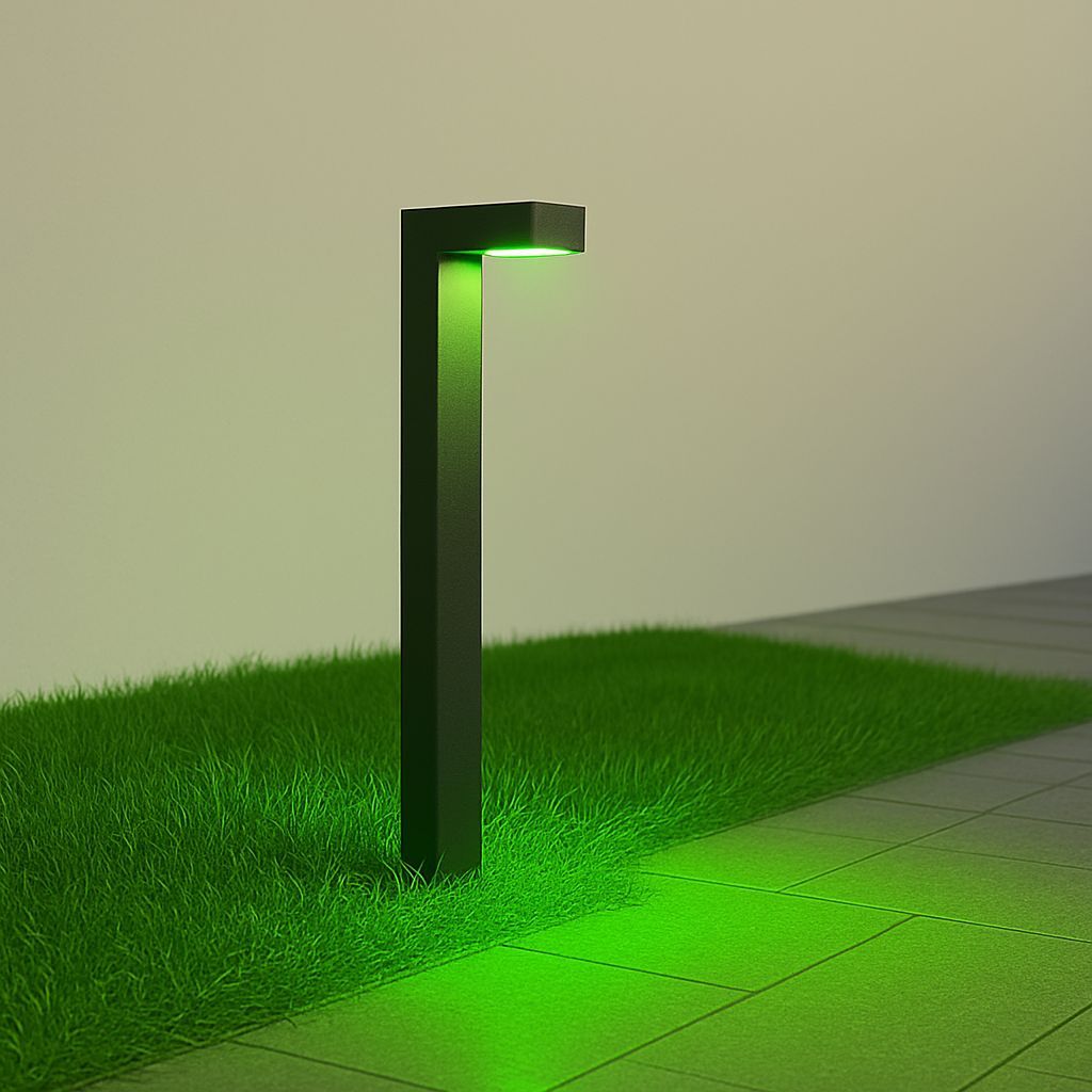 Poste Balizador Led Jardim 10w Verde Bivolt Ip65 Preto Alut