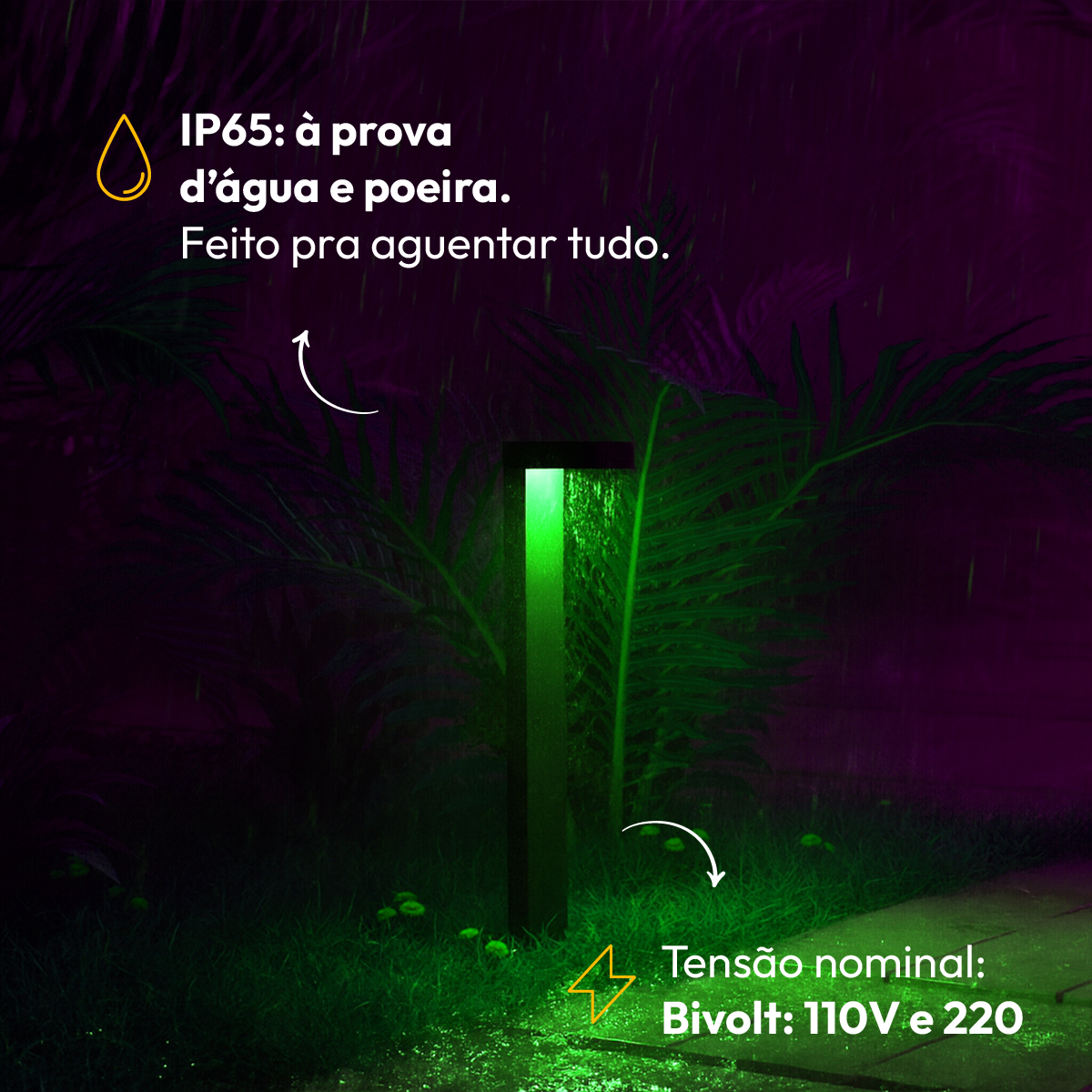 Poste Balizador Led Jardim 10w Verde Bivolt Ip65 Preto Alut