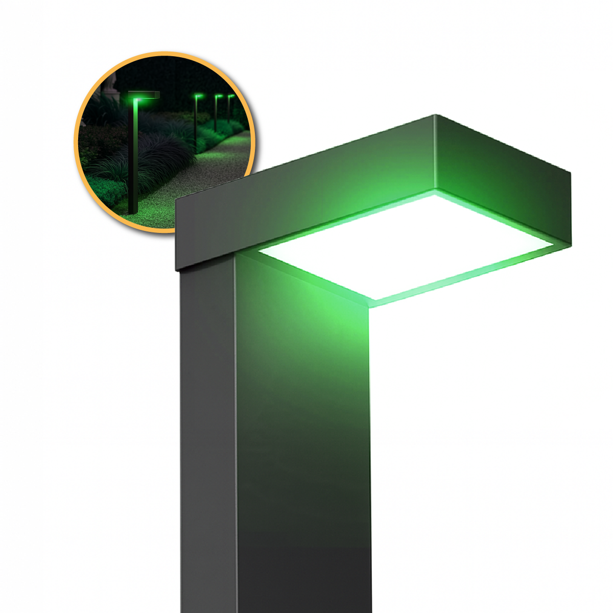 Poste Balizador Led Jardim 10w Verde Bivolt Ip65 Preto Alut