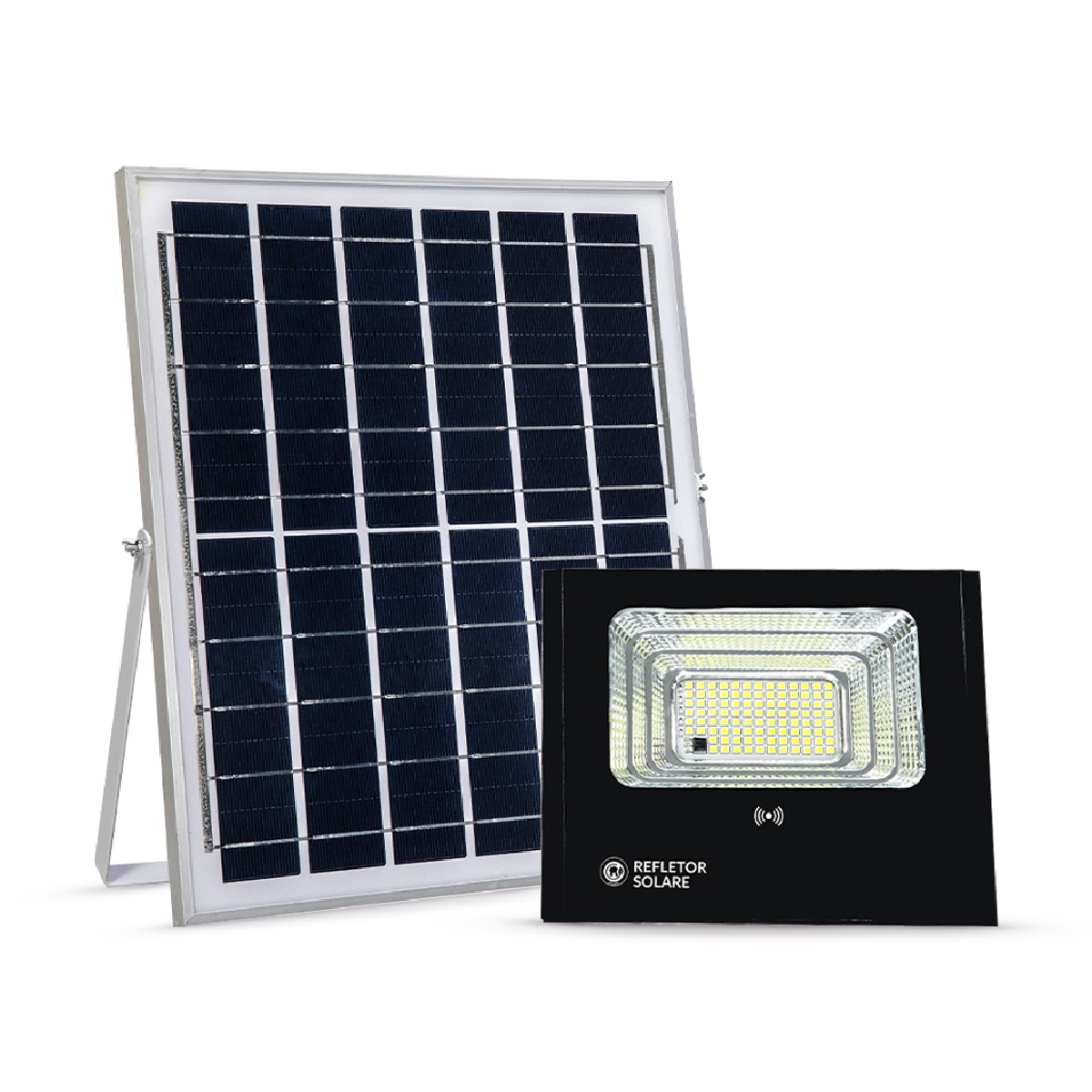 Refletor Placa Solar Led Com Sensor 40w 6500k Branco Frio Alut