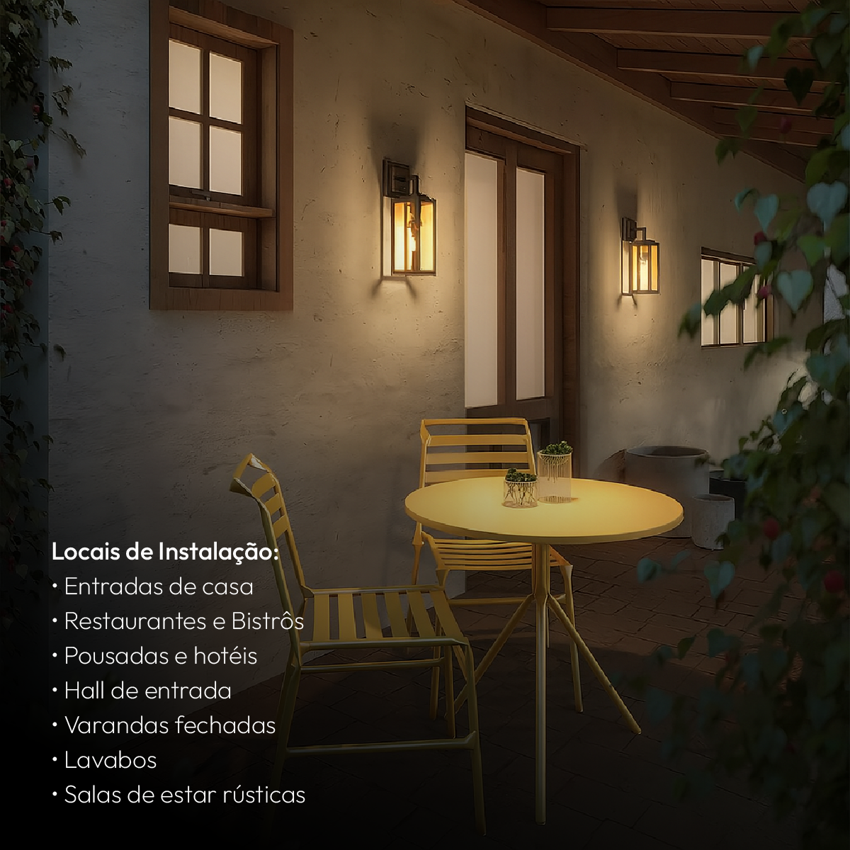 Arandela Led Rustica Colonial Retro Para Parede Muro Externa Ouro Velho Alut