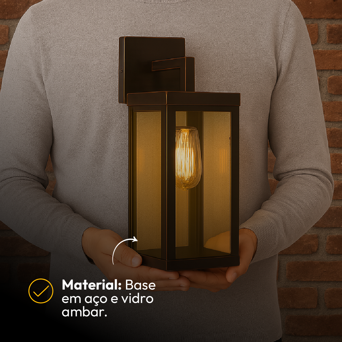 Arandela Led Rustica Colonial Retro Para Parede Muro Externa Ouro Velho Alut