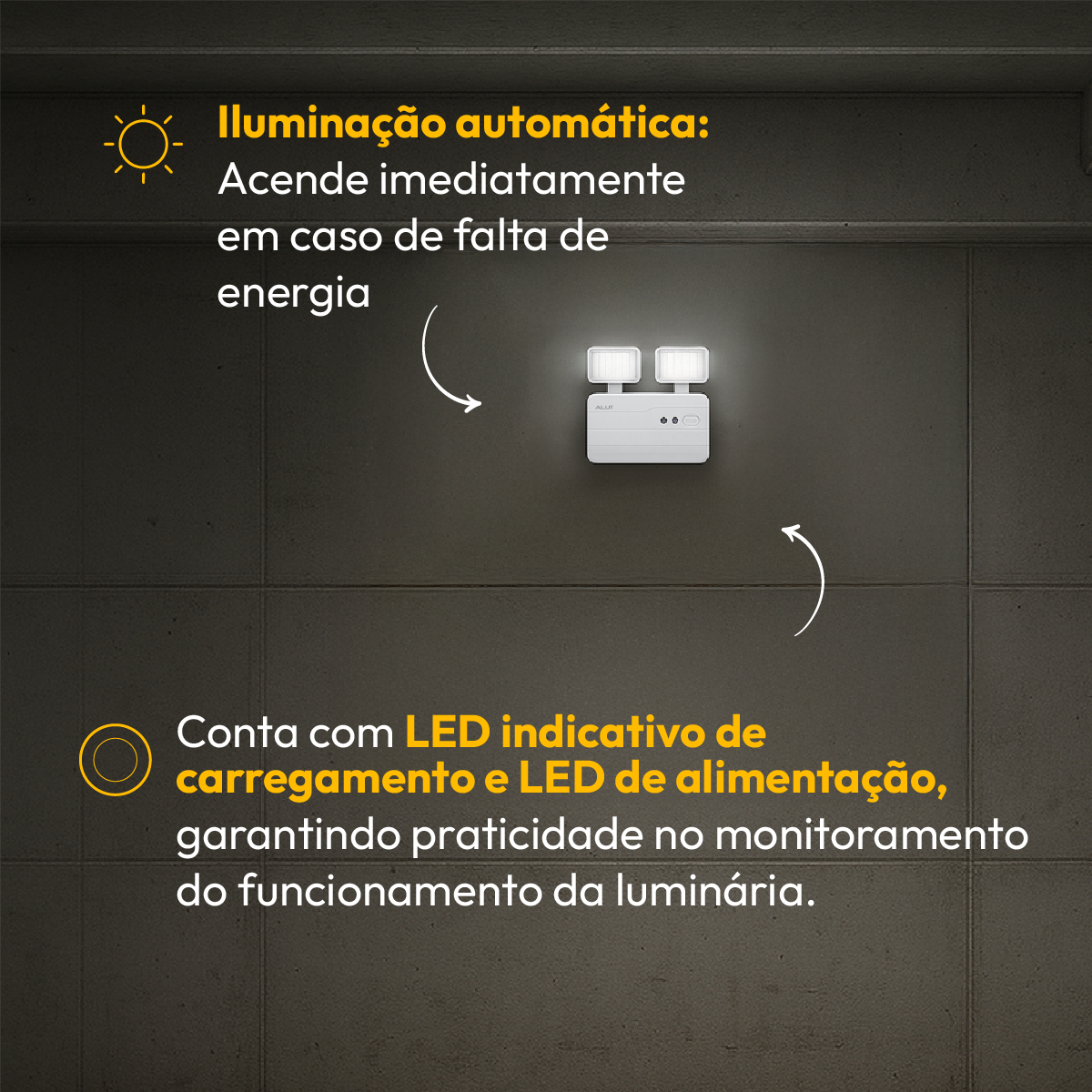 Luz Led Emergência Bloco Safelight 12w 2200lm 6000k Alut
