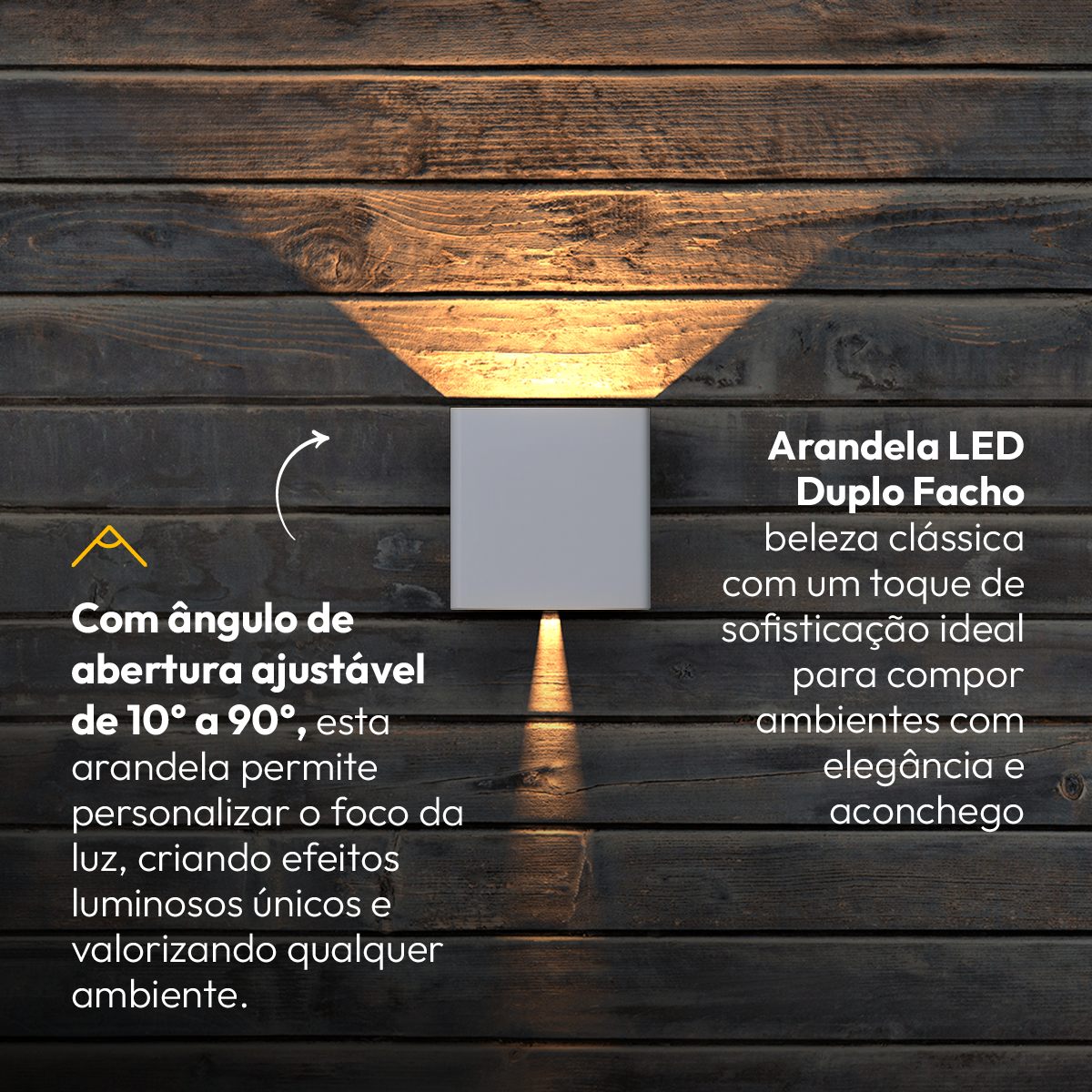Arandela Led Externa Duplo Facho 4w 3000K Branco Alut