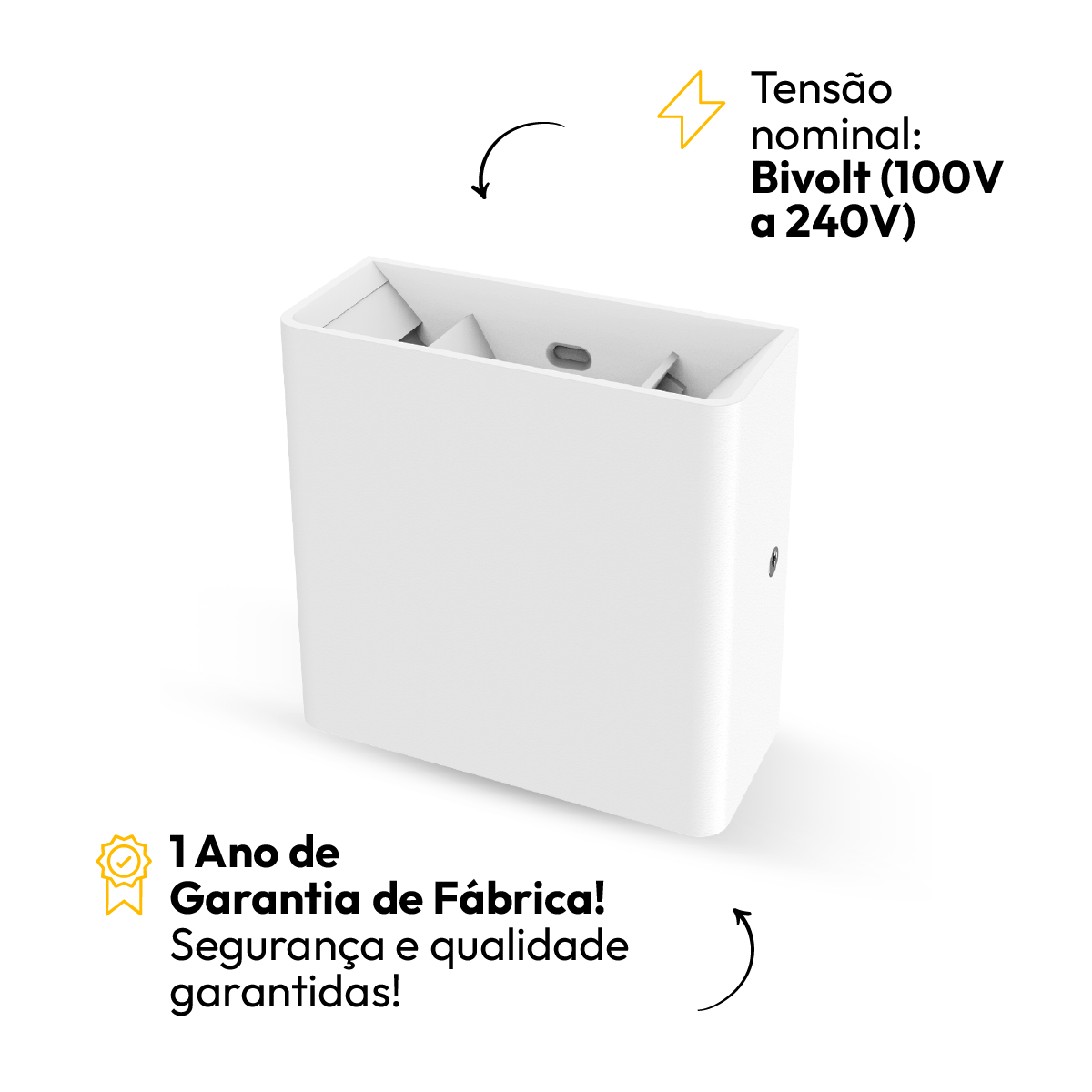 Arandela Led Externa Duplo Facho 4w 3000K Branco Alut