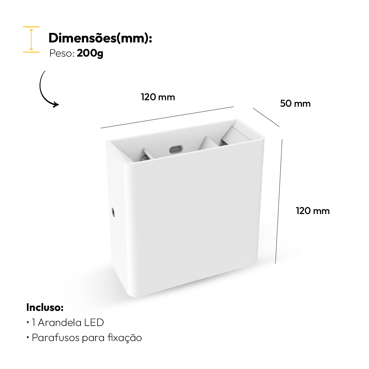 Arandela Led Externa Duplo Facho 4w 3000K Branco Alut