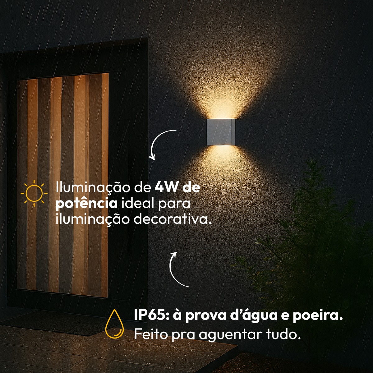 Arandela Led Externa Duplo Facho 4w 3000K Branco Alut