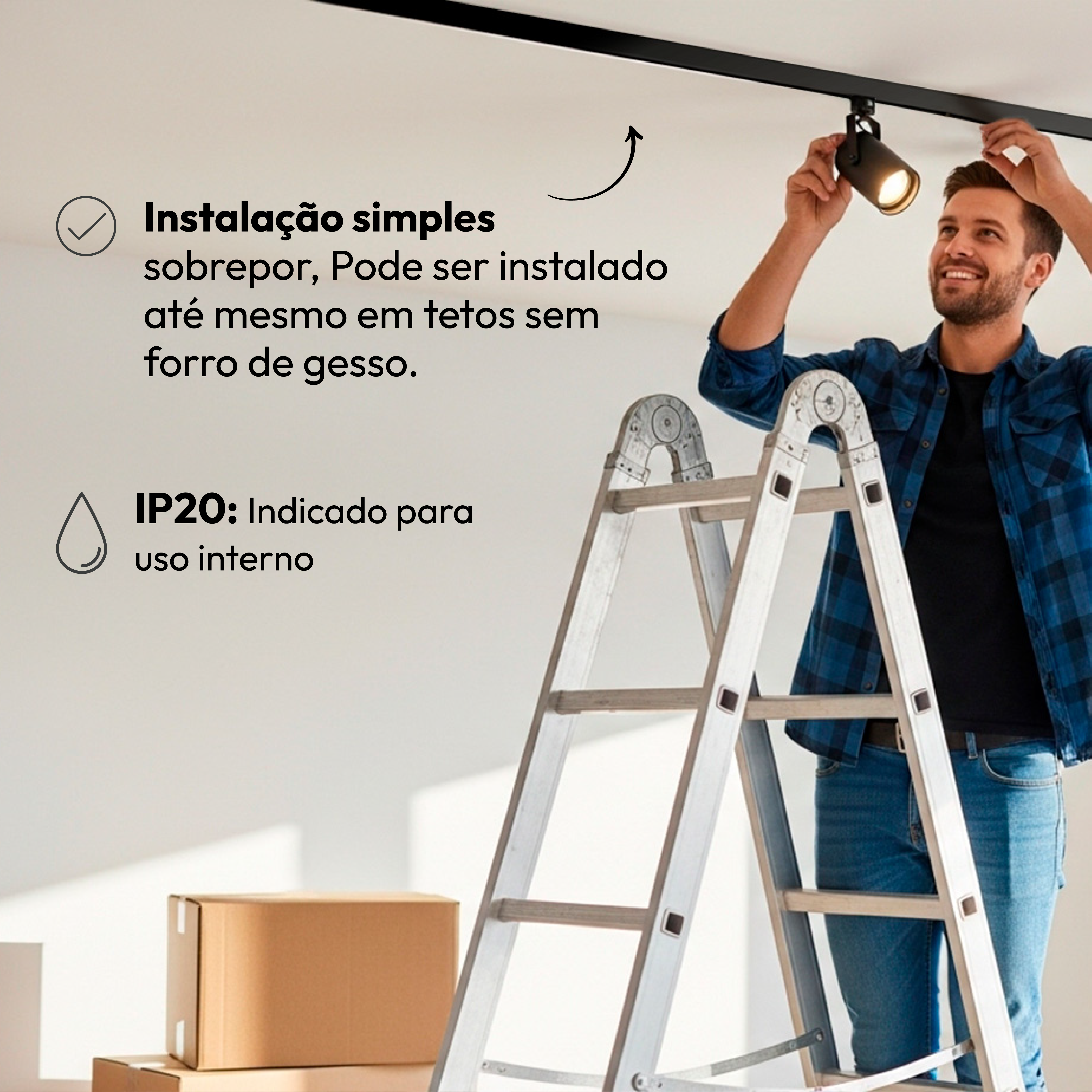 Trilho Eletrificado 1 Metro Versalles T1 Preto Alumínio Alut