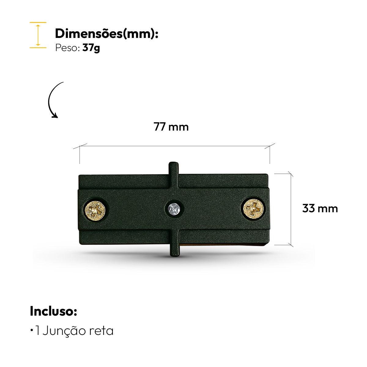 Conector Junção Reta Emenda De Trilho Versalles T1 Alut
