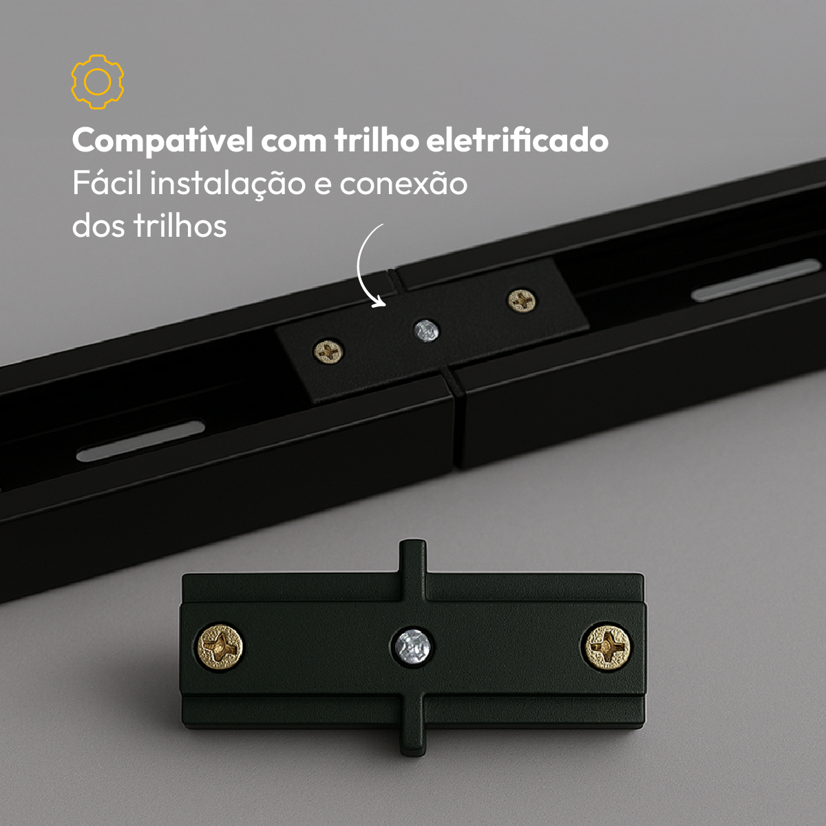 Conector Junção Reta Emenda De Trilho Versalles T1 Alut