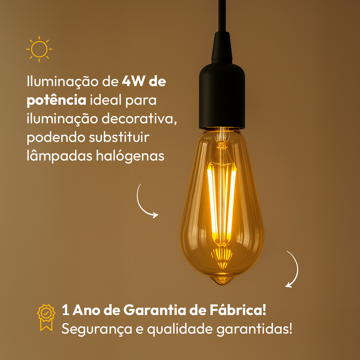Lâmpada Led Retro Easy ST64 Clear 4w 2400k E27 Alut