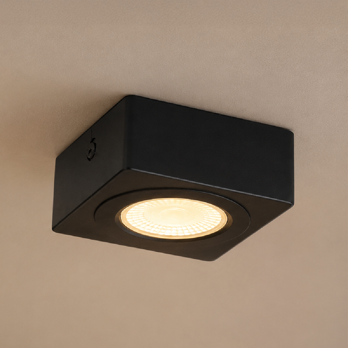 Spot Beiral Led Incluso 3000k Branco Quente Quadrado Preto Alut