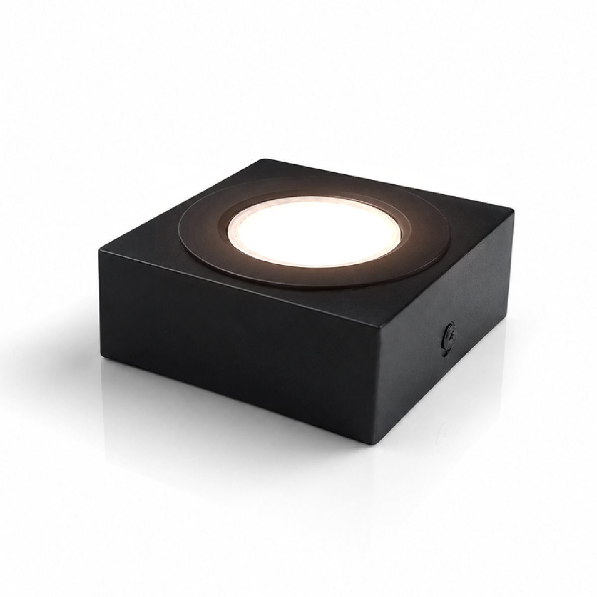 Spot Beiral Led Incluso 3000k Branco Quente Quadrado Preto Alut