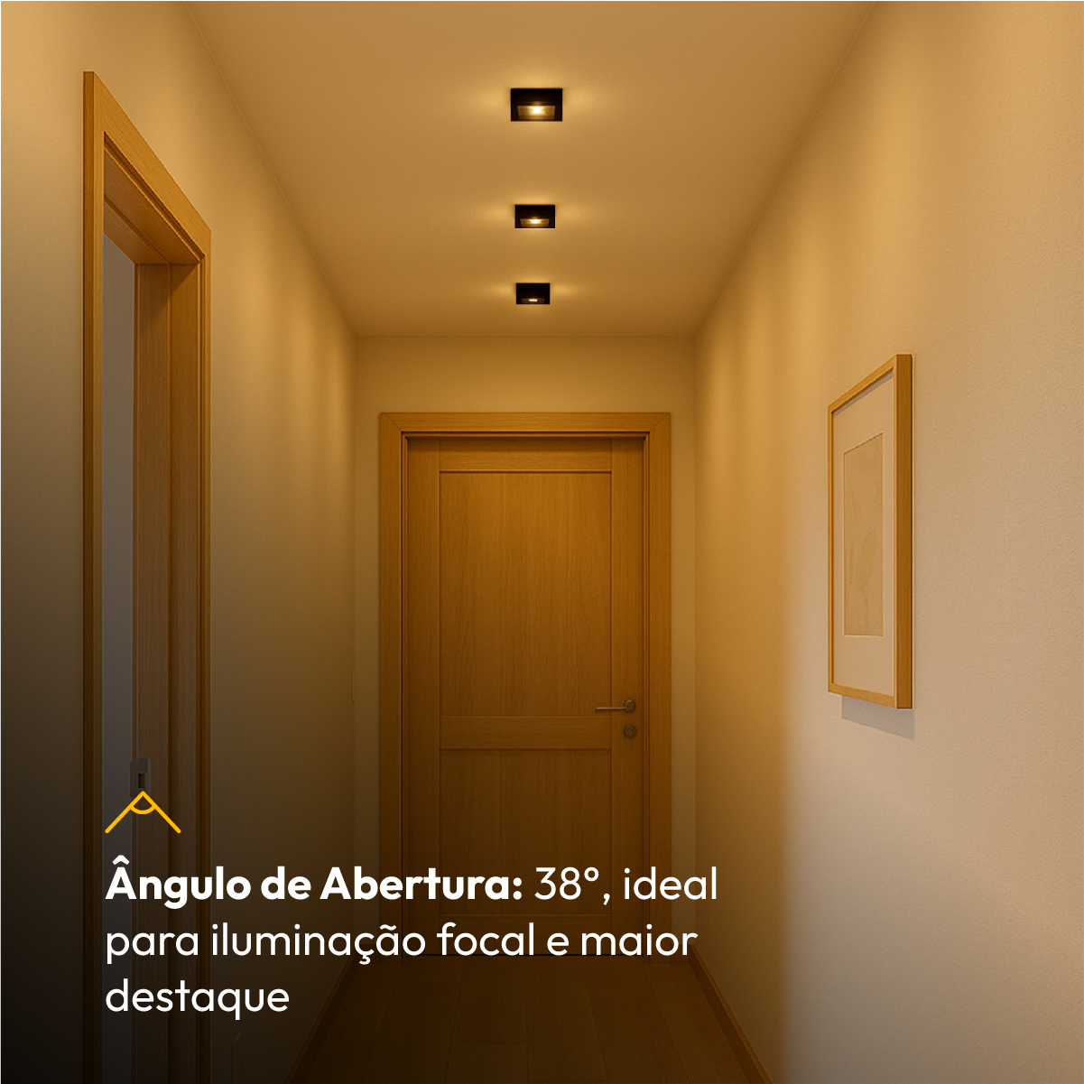 Spot Beiral Led Incluso 3000k Branco Quente Quadrado Preto Alut