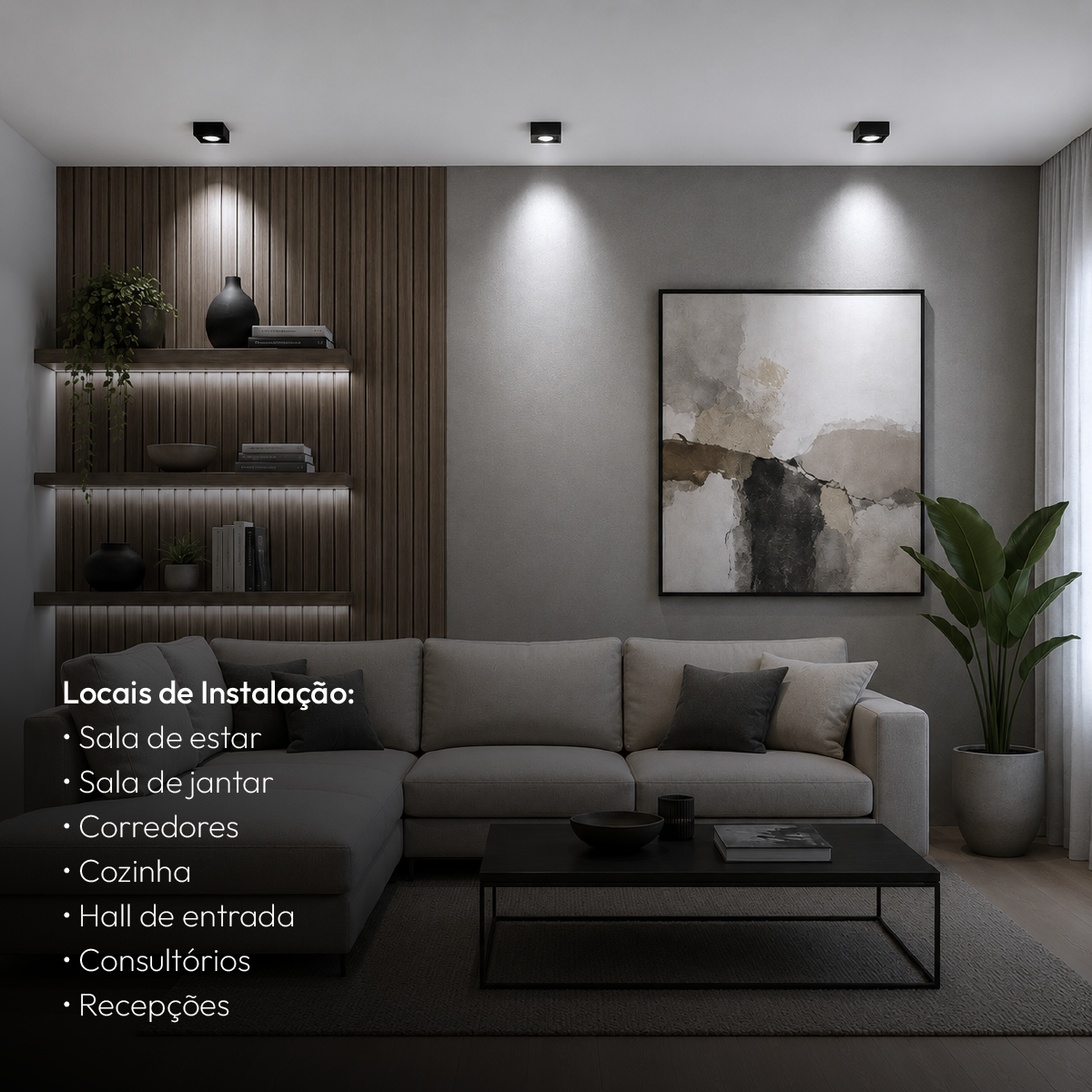 Spot Beiral Led Incluso 6500k Branco Frio Quadrado Preto Alut