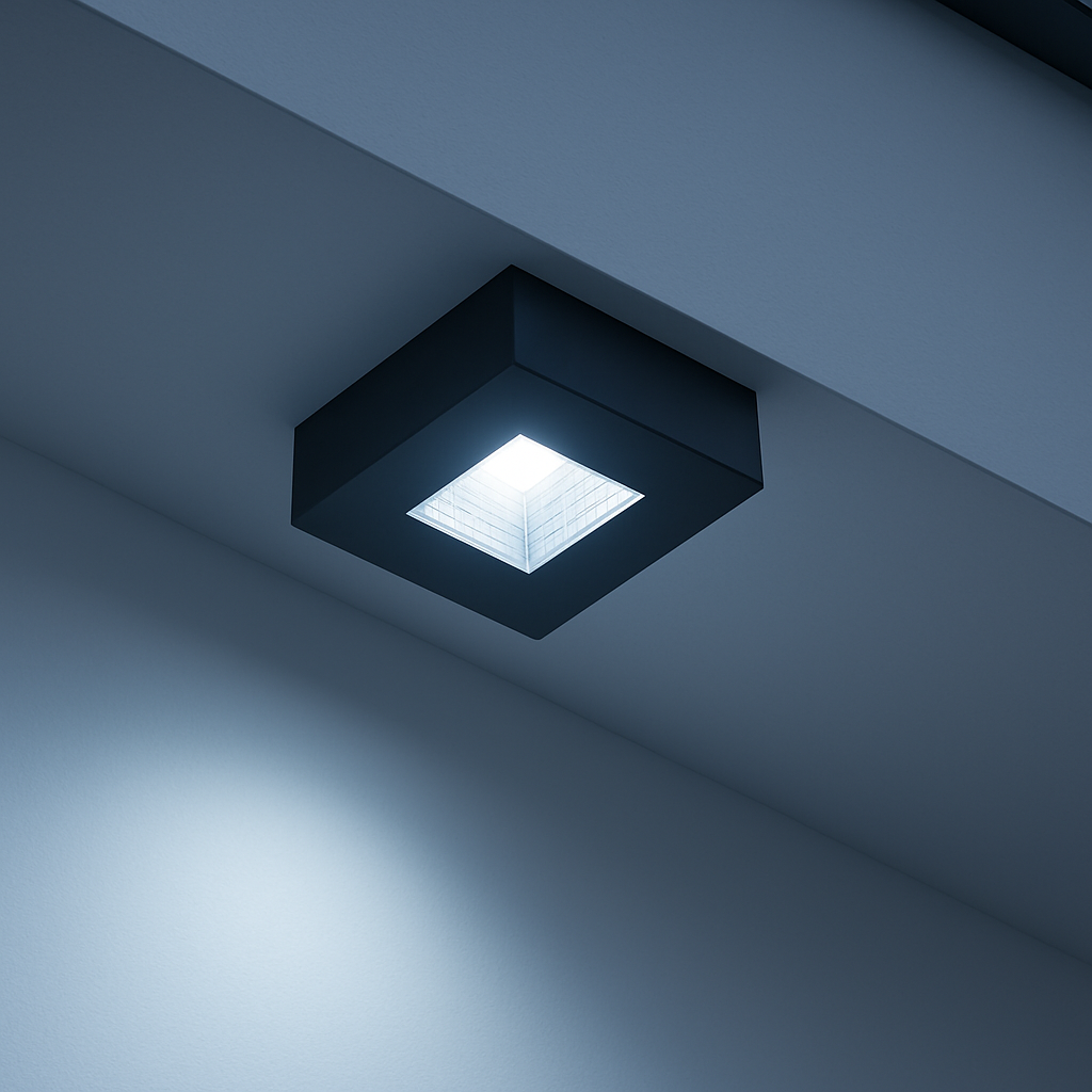 Spot Beiral Led Incluso 6500k Quadrado Preto Alut