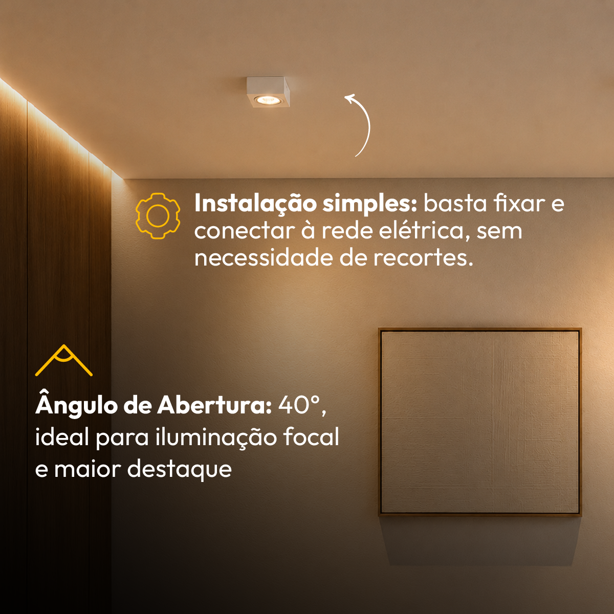Spot Beiral Led Incluso 3000k Branco Quente Quadrado Branco Alut