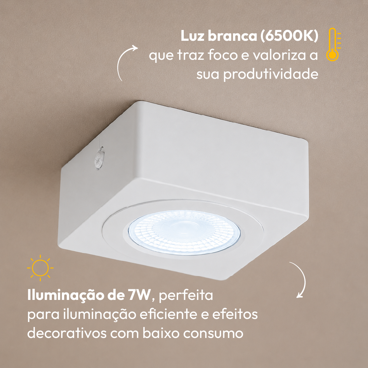Spot Beiral Led Incluso 6500k Branco Frio Quadrado Branco Alut